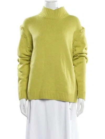 Pre-owned Christopher Esber Wool Turtleneck Sweater In Green