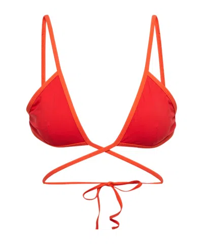 Christopher Esber Wrap-around Triangle Bikini Top In Red