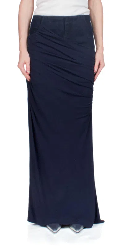 CHRISTOPHER ESBER WRAPPED DENIM COLUMN SKIRT IN INK