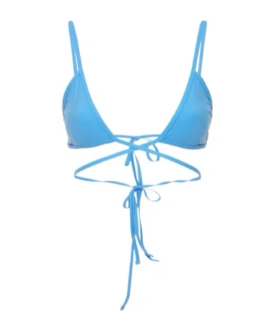 Christopher Esber Wrapped Tie Lycra Bikini Top In Blue