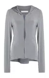Christopher Esber Zipped Jersey Hoodie In Grey