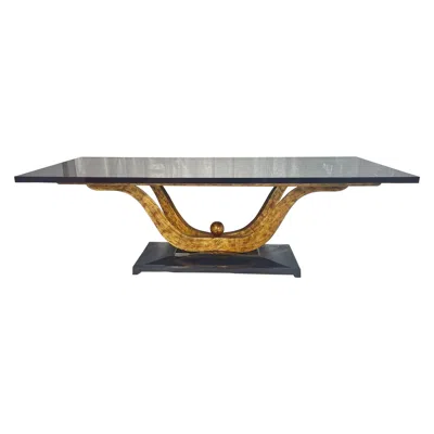 Pre-owned Christopher Guy "fontaine" Dining Table In Mahogany And Gilt Finish In Brown
