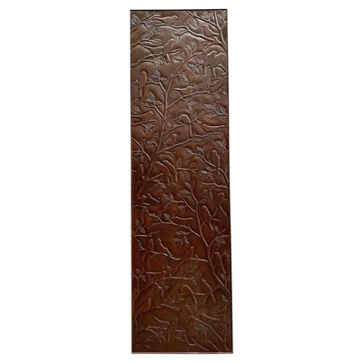 Pre-owned Christopher Guy Large Carved Wood Panel Decorated With Birds, , Circa 2000 In Brown