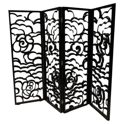 Pre-owned Christopher Guy Large Four-leaf Folding Screen "camelia", , Indonesia, Circa 2010 In Brown