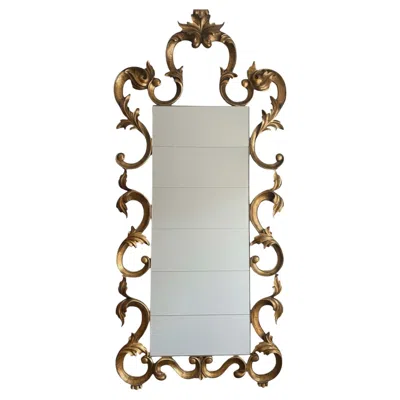Pre-owned Christopher Guy Large Rococo-style Mirror W/ Gold Frame & Antiqued Mirror. Usa, 21st Century In Gray