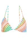 Christopher John Rogers Bias Crayon Striped Triangle Bikini Top In Multi