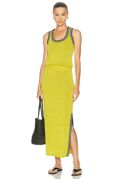 Christopher John Rogers Blouson Tank Knit Maxi Dress In Green