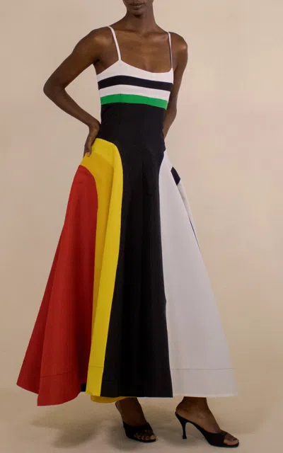 Christopher John Rogers Board Short Colorblock Gown In Multi
