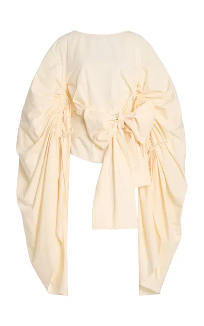 Christopher John Rogers Bow Cotton Top In Multi