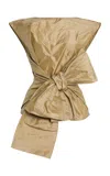 Christopher John Rogers Bow Silk Top In Neutral