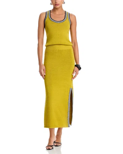 Christopher John Rogers Christopher John Rodgers Blouson Tank Knit Maxi Dress In Yellow