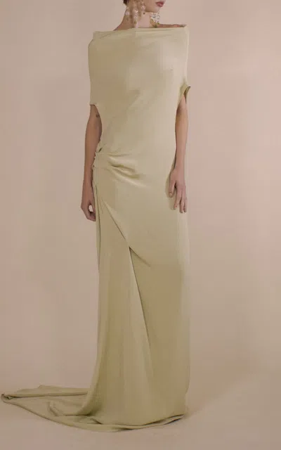 Christopher John Rogers Chrysalis Silk Gown In Animal Print