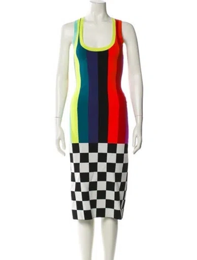 Pre-owned Christopher John Rogers Collection 011 Midi Length Dress In Multi