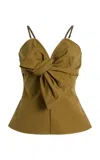 Christopher John Rogers Corset Cotton Top In Brown