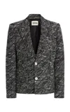 Christopher John Rogers Cotton-blend Slub-jacquard Relaxed Blazer In Multi