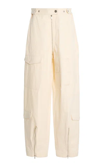 Christopher John Rogers Cotton Cargo Pants In Neutral