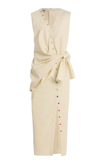 CHRISTOPHER JOHN ROGERS COTTON SARONG SHIRT DRESS