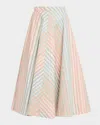 Christopher John Rogers Crayon Stripe Circle Skirt