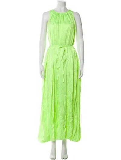 Pre-owned Christopher John Rogers Crew Neck Long Dress W/ Tags In Green
