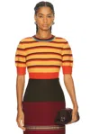 Christopher John Rogers Cropped Short Sleeve Sweater In Orange