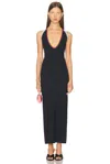 Christopher John Rogers Cutout Striped Stretch-knit Halterneck Midi Dress