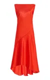 Christopher John Rogers Draped Midi Dress In Multi