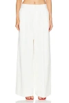 Christopher John Rogers Elastic Waist Wide Leg Pant In Marshmallow