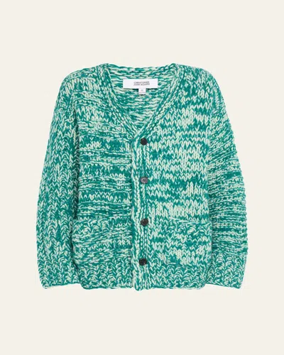 Christopher John Rogers Giant Marled Wool Cardigan In Spirulina Multi