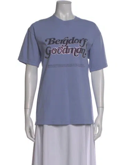 Pre-owned Christopher John Rogers Graphic Print Crew Neck T-shirt In Blue