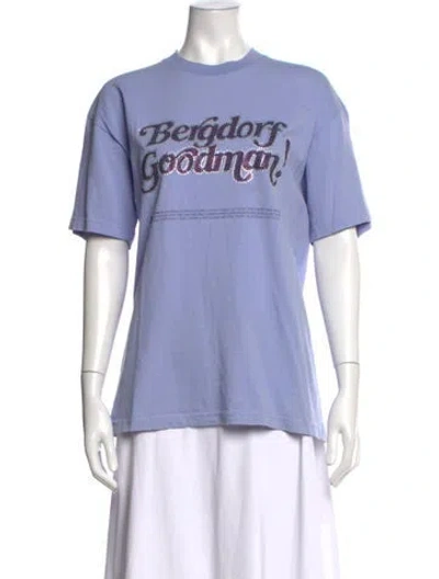Pre-owned Christopher John Rogers Graphic Print Crew Neck T-shirt In Blue