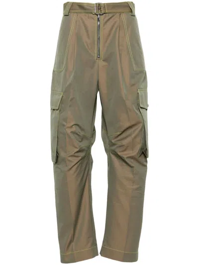 Christopher John Rogers Green High-waist Tapered Trousers