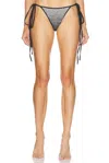 Christopher John Rogers Halftone Wiggle Dot String Bikini Bottom In Multi