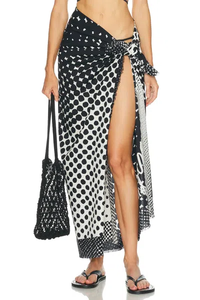 Christopher John Rogers Haltone Wiggle Dot Pareo Sarong In Multi