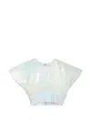 Christopher John Rogers Iridescent Textured Top In Multi