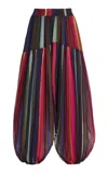 Christopher John Rogers Louie Stripe Balloon Pants In Black