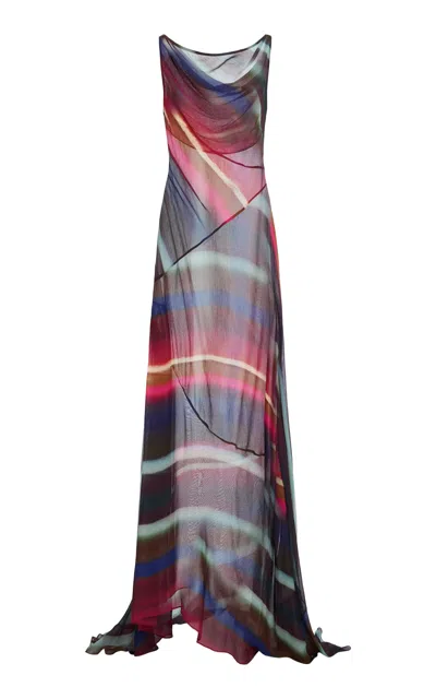 Christopher John Rogers Louie Stripe Maxi Dress In Black