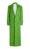 Christopher John Rogers Mohair Coat In Green