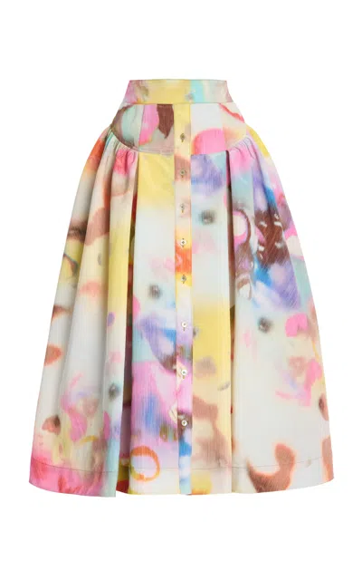 Christopher John Rogers Moonshine Full Midi Skirt In Multi