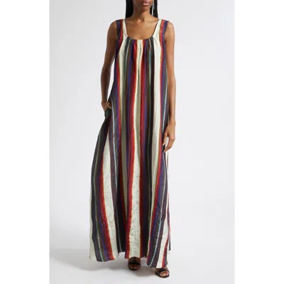 Christopher John Rogers Morris Stripe Sleeveless Maxi Dress In Animal Print
