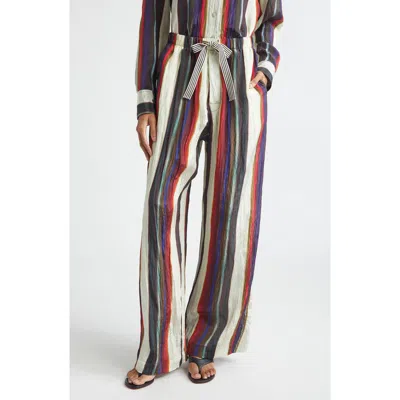 Christopher John Rogers Morris Stripe Crinkled Pants In Multi