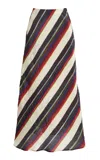 Christopher John Rogers Morris Stripe Midi Skirt In Multi
