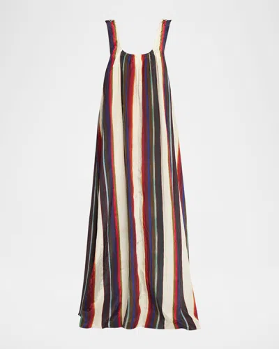 Christopher John Rogers Morris Stripe Sleeveless Maxi Dress In Animal Print