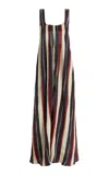Christopher John Rogers Morris Stripe Trapeze Maxi Dress In Multi