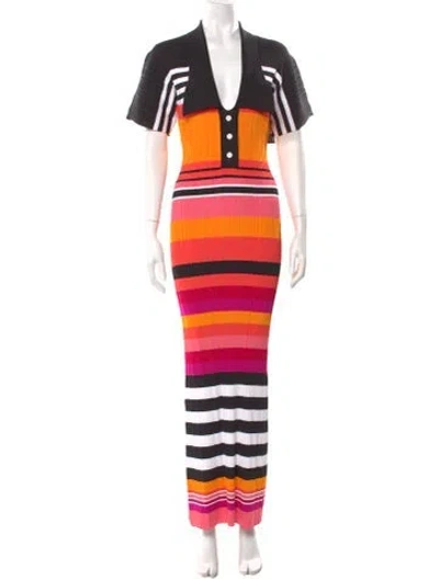 Pre-owned Christopher John Rogers Nylon Long Dress In Black