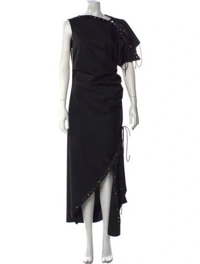 Pre-owned Christopher John Rogers One-shoulder Long Dress W/ Tags In Black