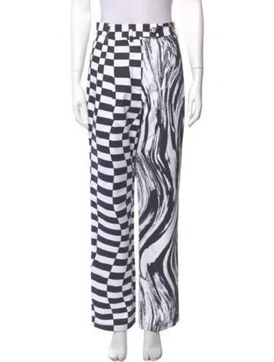 Pre-owned Christopher John Rogers Plaid Print Straight Leg Pants In Multi