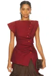 Christopher John Rogers Laced-back Cotton Shirt In Brown
