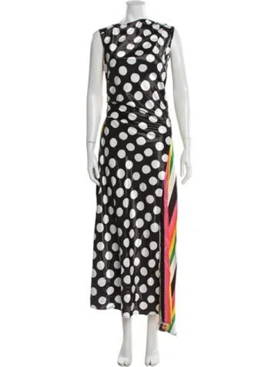 Pre-owned Christopher John Rogers Polka Dot Print Long Dress In Multi