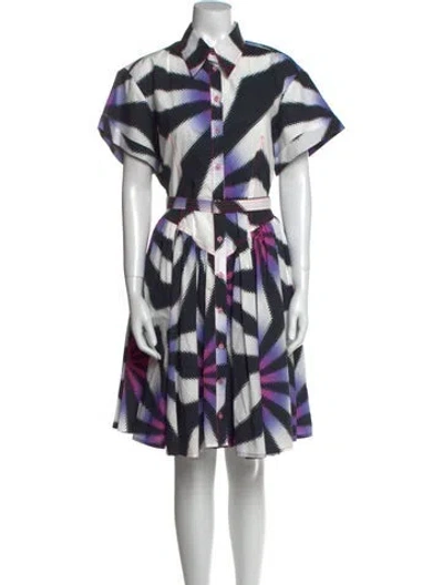 Pre-owned Christopher John Rogers Printed Knee-length Dress W/ Tags In Blue