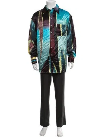 Pre-owned Christopher John Rogers Printed Long Sleeve Shirt In Multicolor